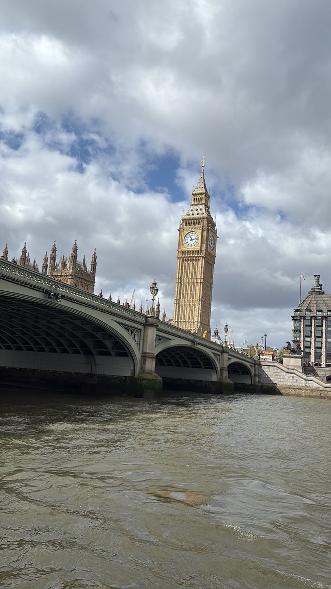 Big Ben and Westminster Bridge across the Thames